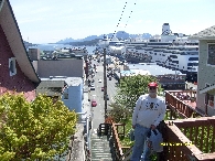 Mike on stairs